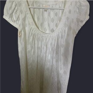 Milly Cream Pleated Relaxed Blouse/mini dress